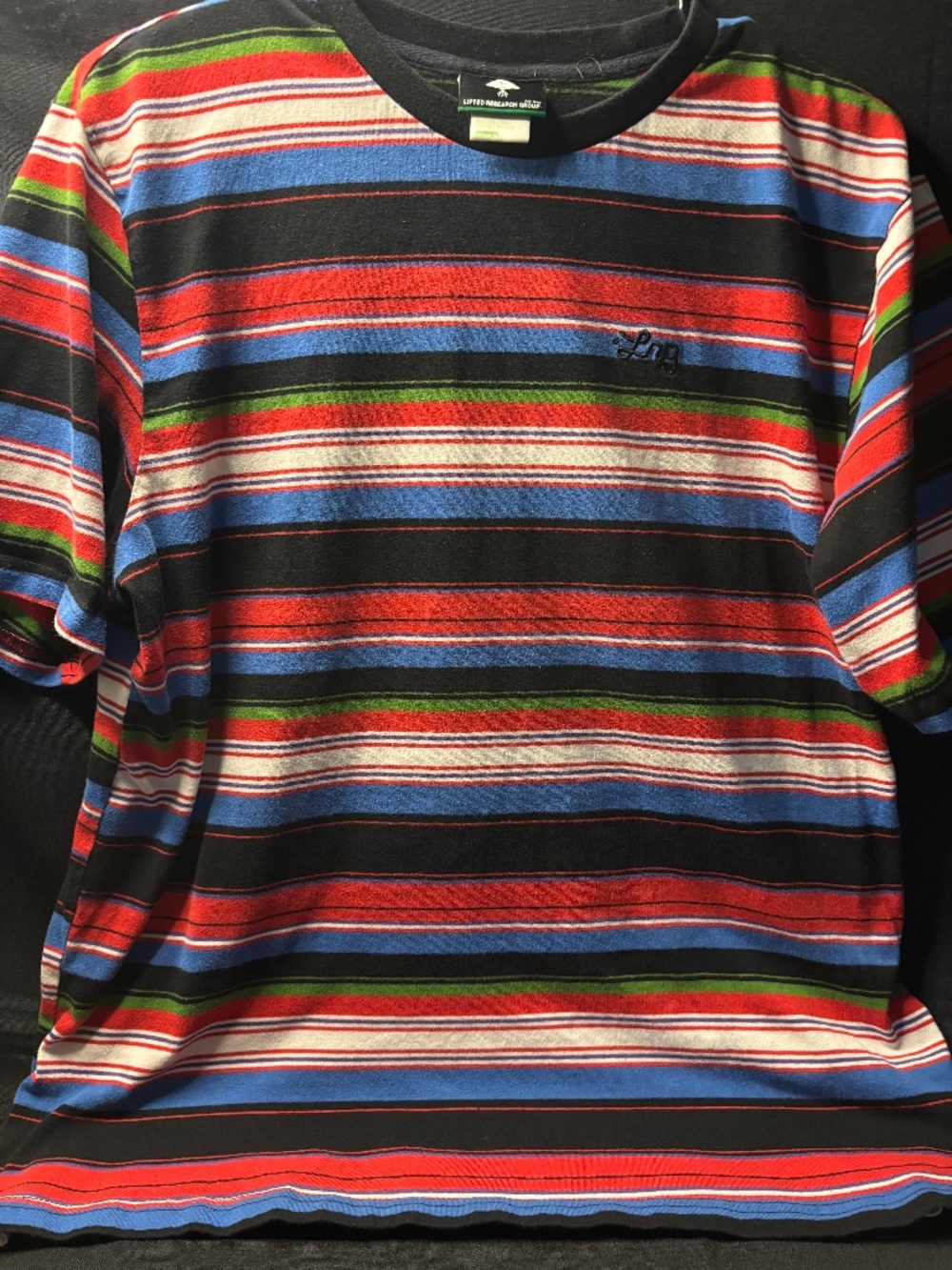 LRG Lifted Research Group Striped T Shirt Men’s Medium Multicolor Skate Streetwe